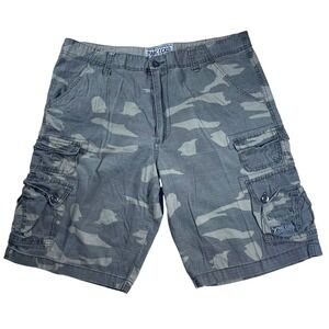 Y2K Marc Ecko Cut & Sew Cargo Shorts Men's Size 36 Camo Casual‎ Utility Pockets